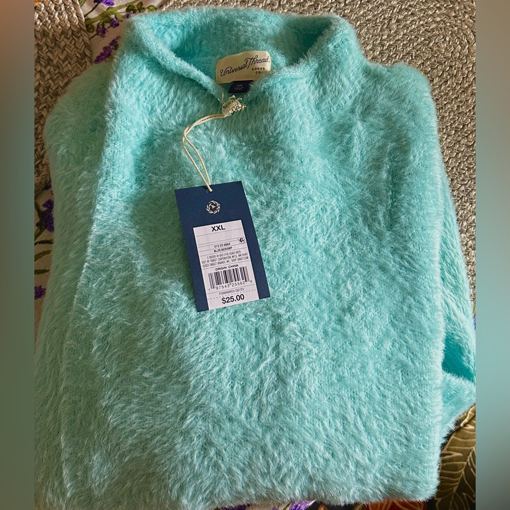 Universal Thread Women's Cowl Neck Sweater - Plus Size XXL Light Arctic Blue NWT